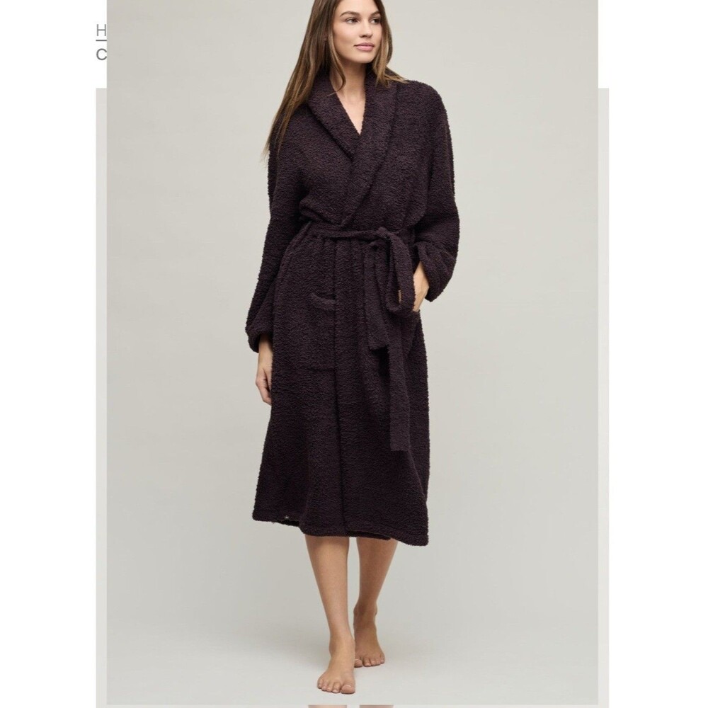 Barefoot‎ Dreams cozy chic Maxi Robe Purple Umber Sz 1 unisex lounge comfy thick
